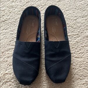 TOMS womens Black Slip-On Shoes
